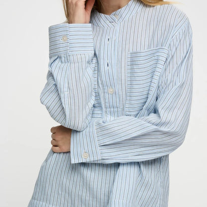 Ayla Shirt Stripe, Light Blue/Ecru