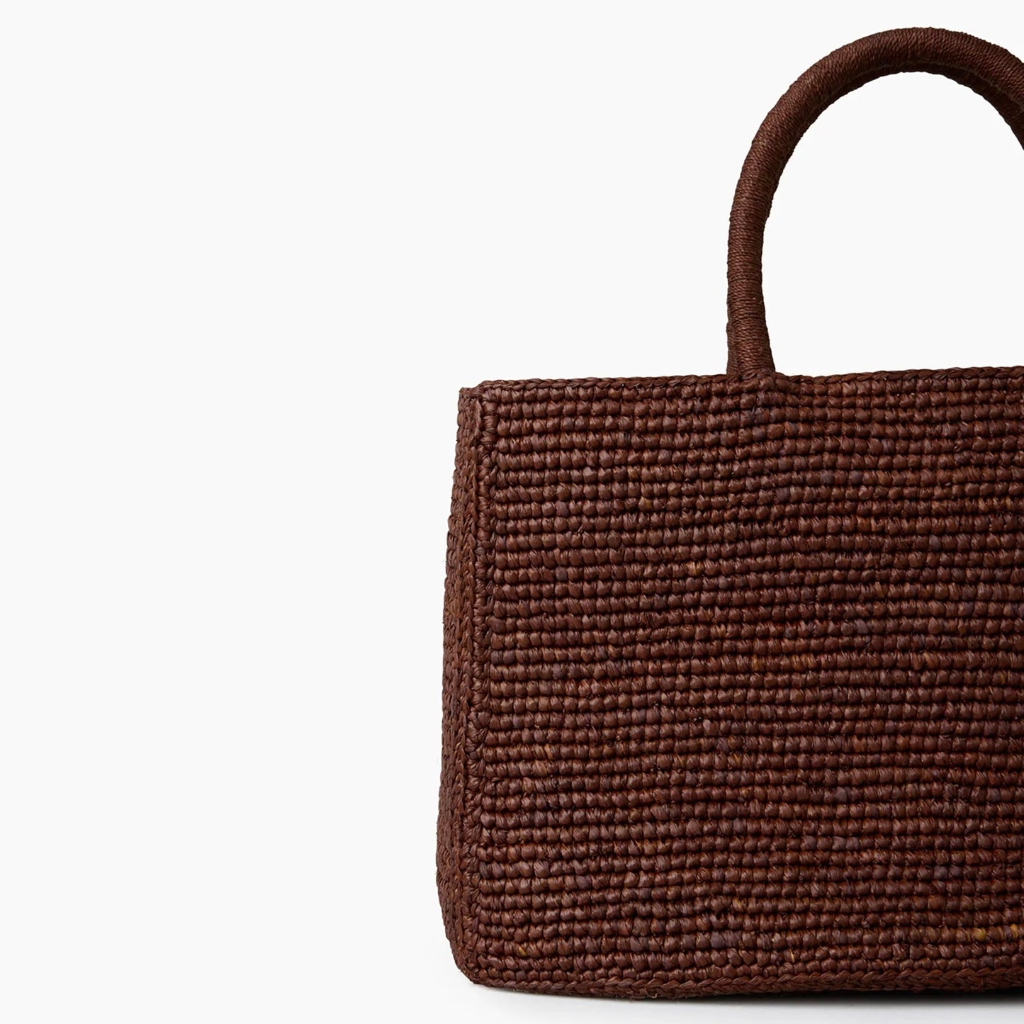The Charlotte Raffia Bag Small, Chestnut Brown