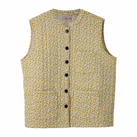 New Dawn Voile Quilted Waistcoat, Limone
