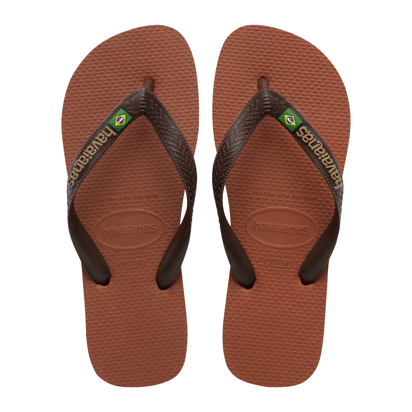 Slippers Brasil Logo, Rust/Coffee
