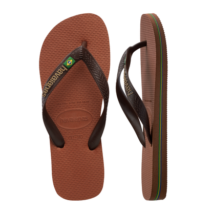 Slippers Brasil Logo, Rust/Coffee