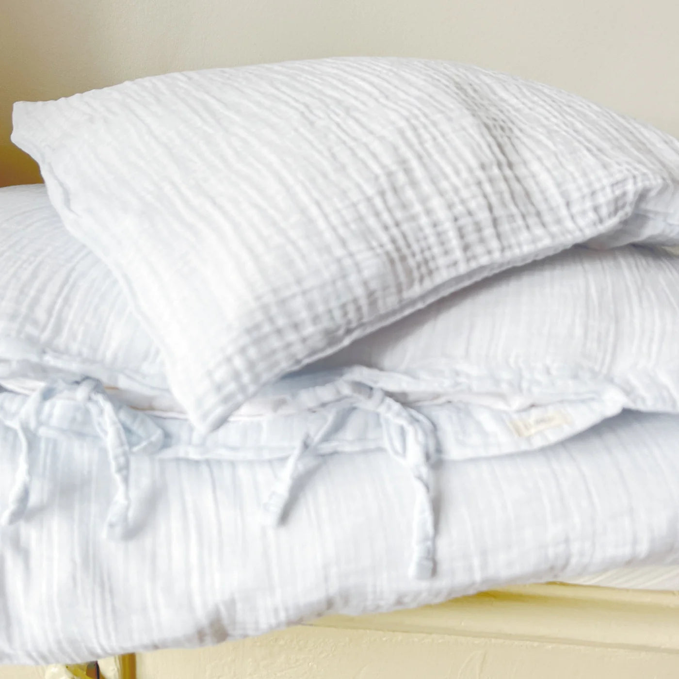 Muslin Baby Bedding, Soft Blue