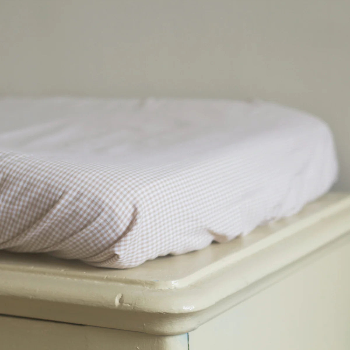 Changing Cushion Cover, Beige Check