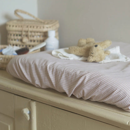 Changing Cushion Cover, Beige Check