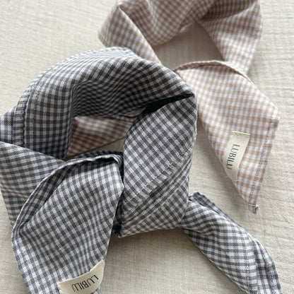Mini Check Scarf, Grey