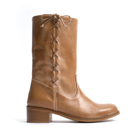 Julia Laces Støvler, Dark Tan