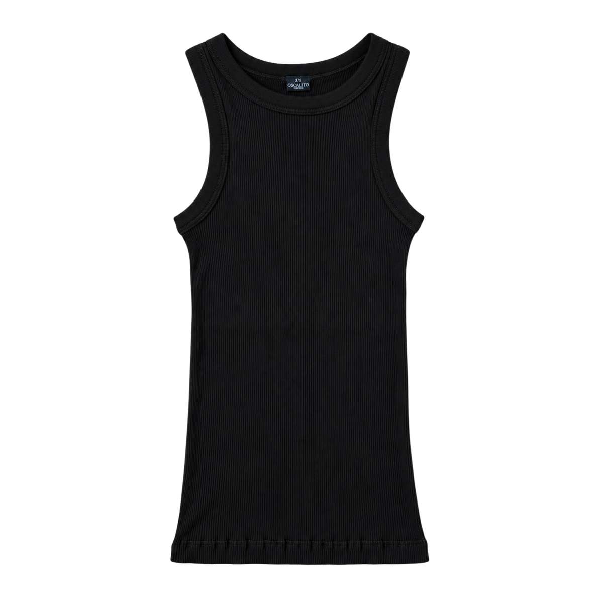 Bomuld Americana Rib Top, Black 7165