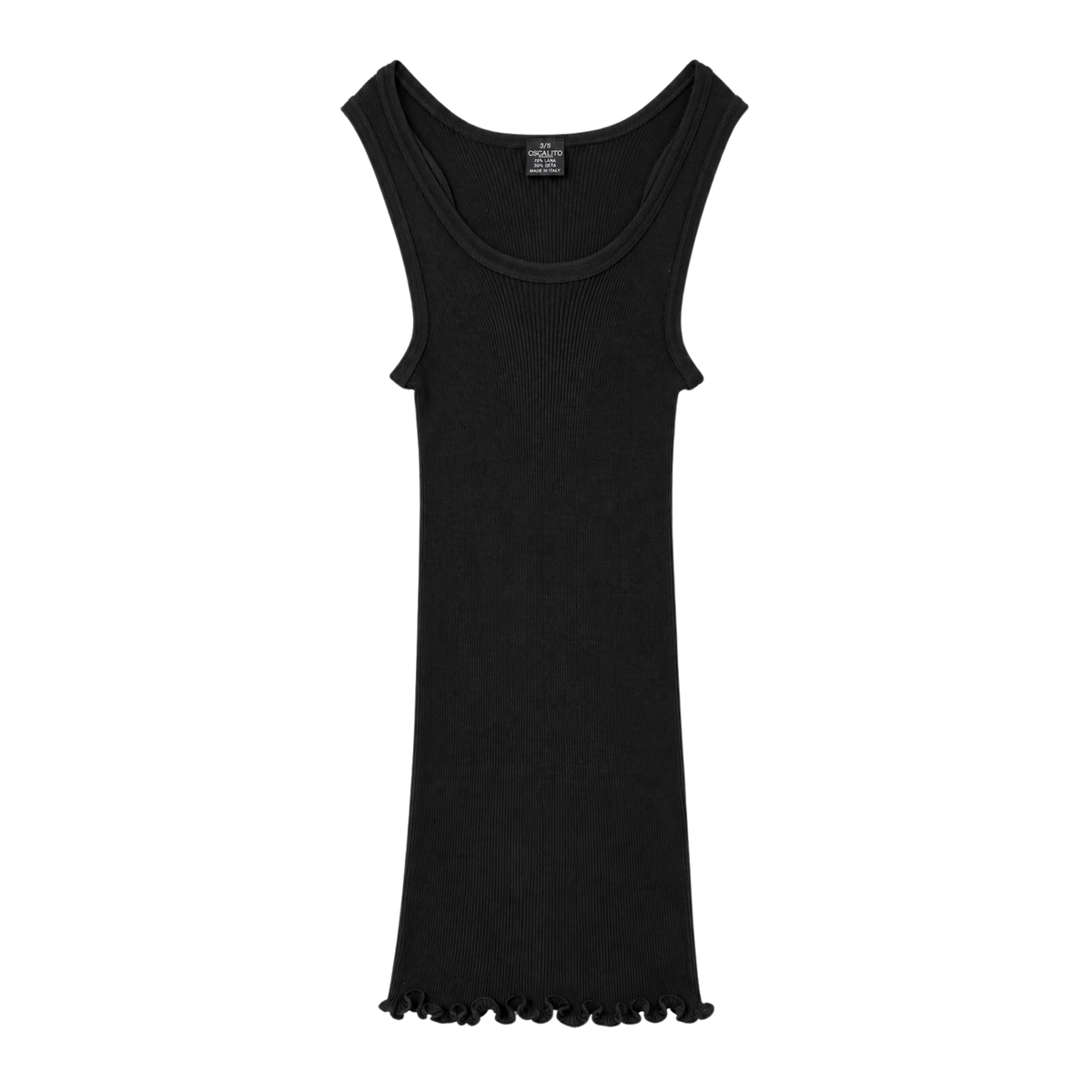 Uld & Silke Tank Rib Top, Black 3442