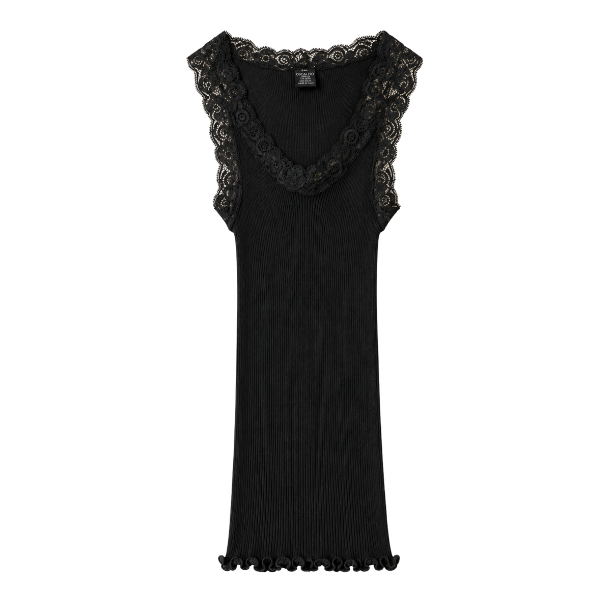 Uld & Silke Tank Rib Top M. Blonder, Black 3410