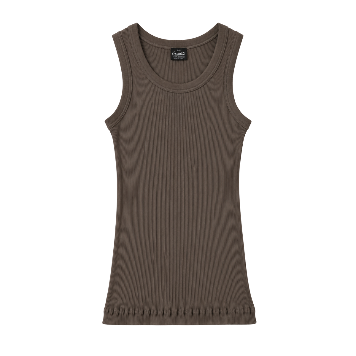 Bomuld Tank Rib Top, Brownie 7166