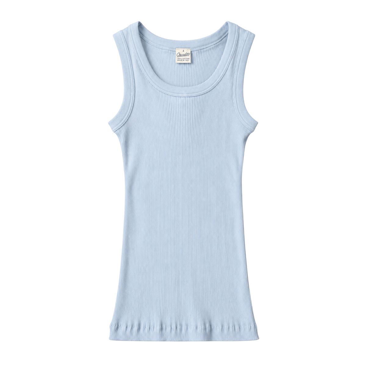 Bomuld Tank Rib Top, Aqua 7166