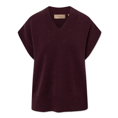 Kyro Merino Cashmere Blend Vest, Aubergine