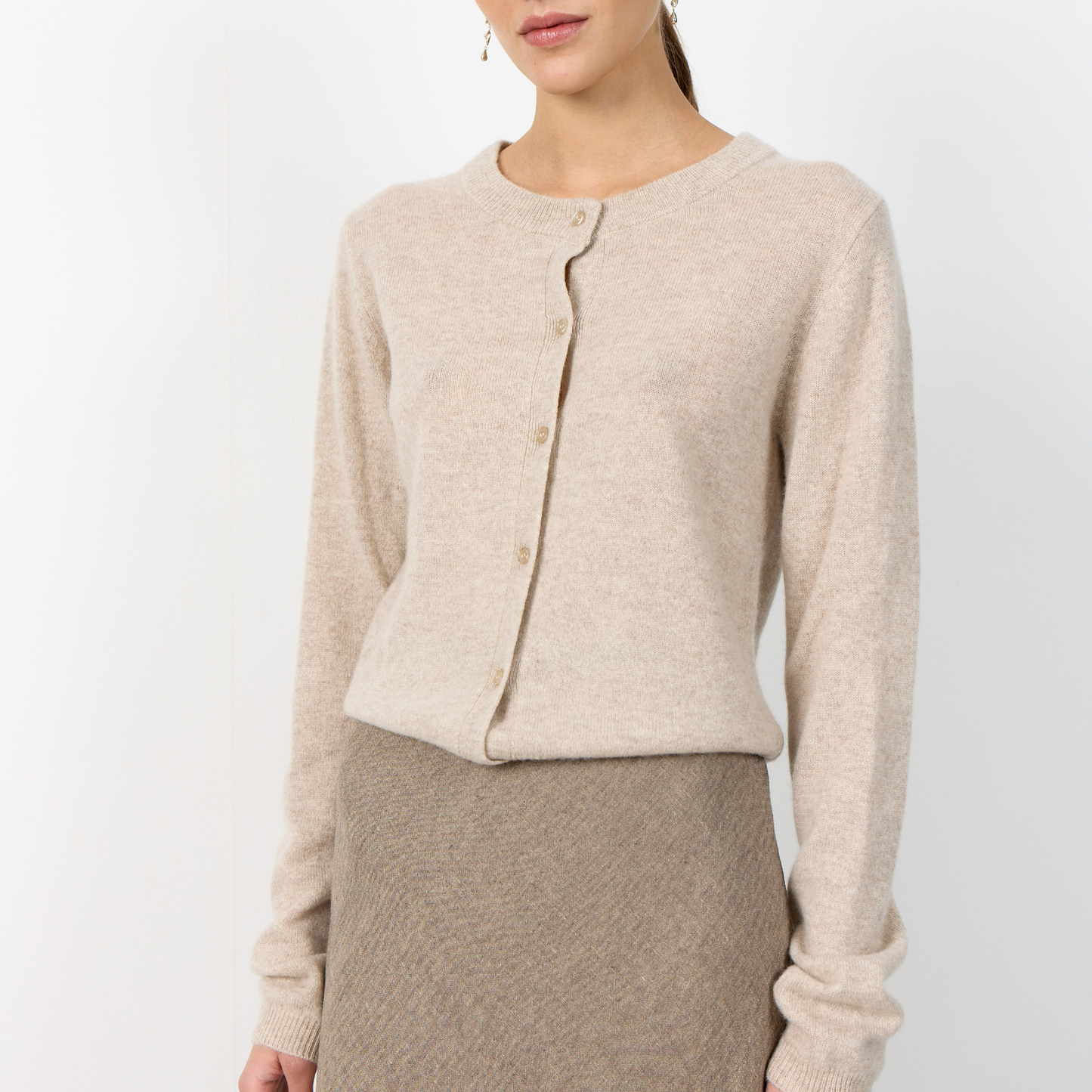 Eloise 15 Cashmere Cardigan, Sand