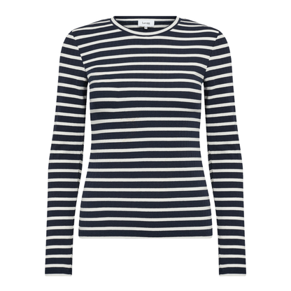 Neddie 2 11 Bluse, Navy/Off White