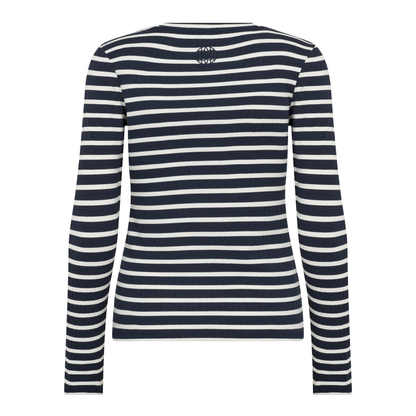 Neddie 2 11 Bluse, Navy/Off White