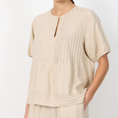 Naja 54 Top I Hør, Island Fossil Melange