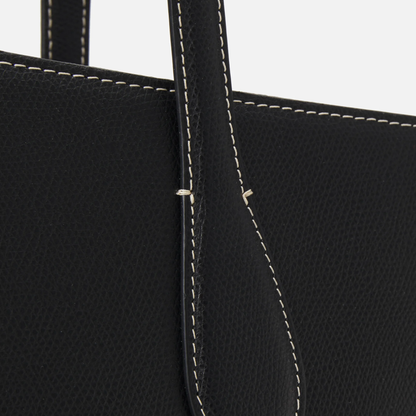 Open Tulip Tote Large, Black Grained