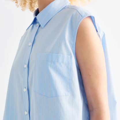 Brooklyn Shirt, Blue Pinstripe