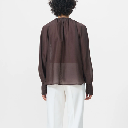 Allona Blouse, Chestnut