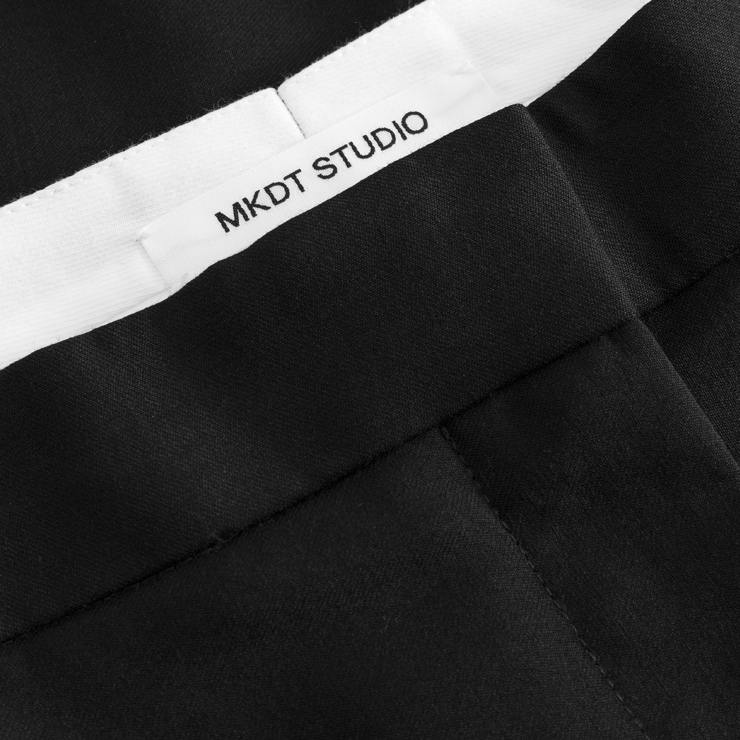 Petra Thin Solid Wool Bukser, Black