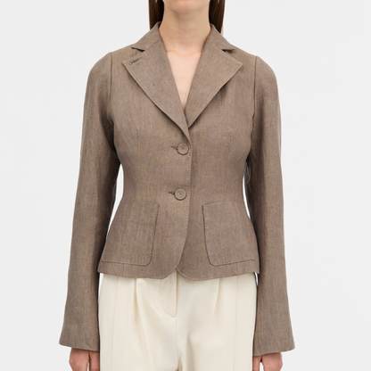 Jenny Linen Hemp Blazer, Wood