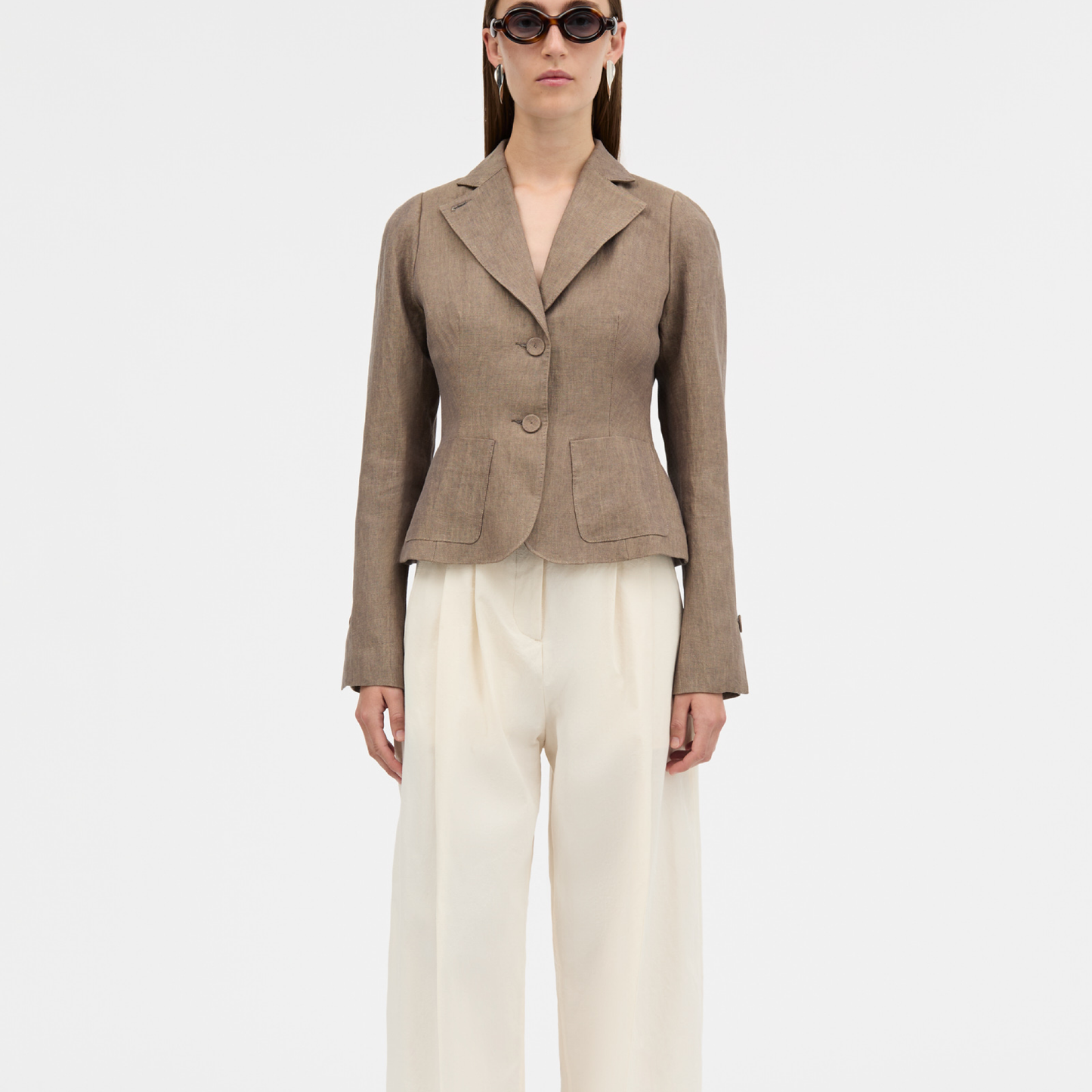 Jenny Linen Hemp Blazer, Wood
