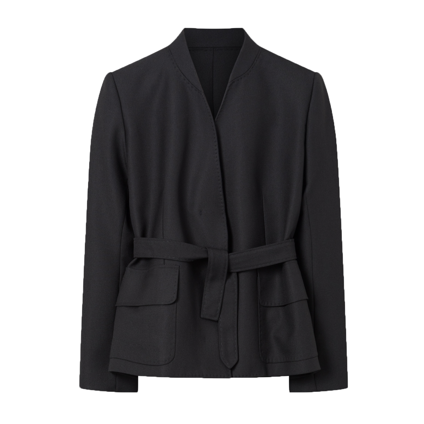 Judy Thin Solid Wool Blazer, Black