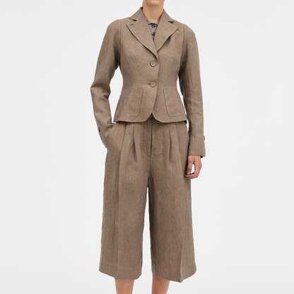 Pennie Linen Hemp Shorts, Wood