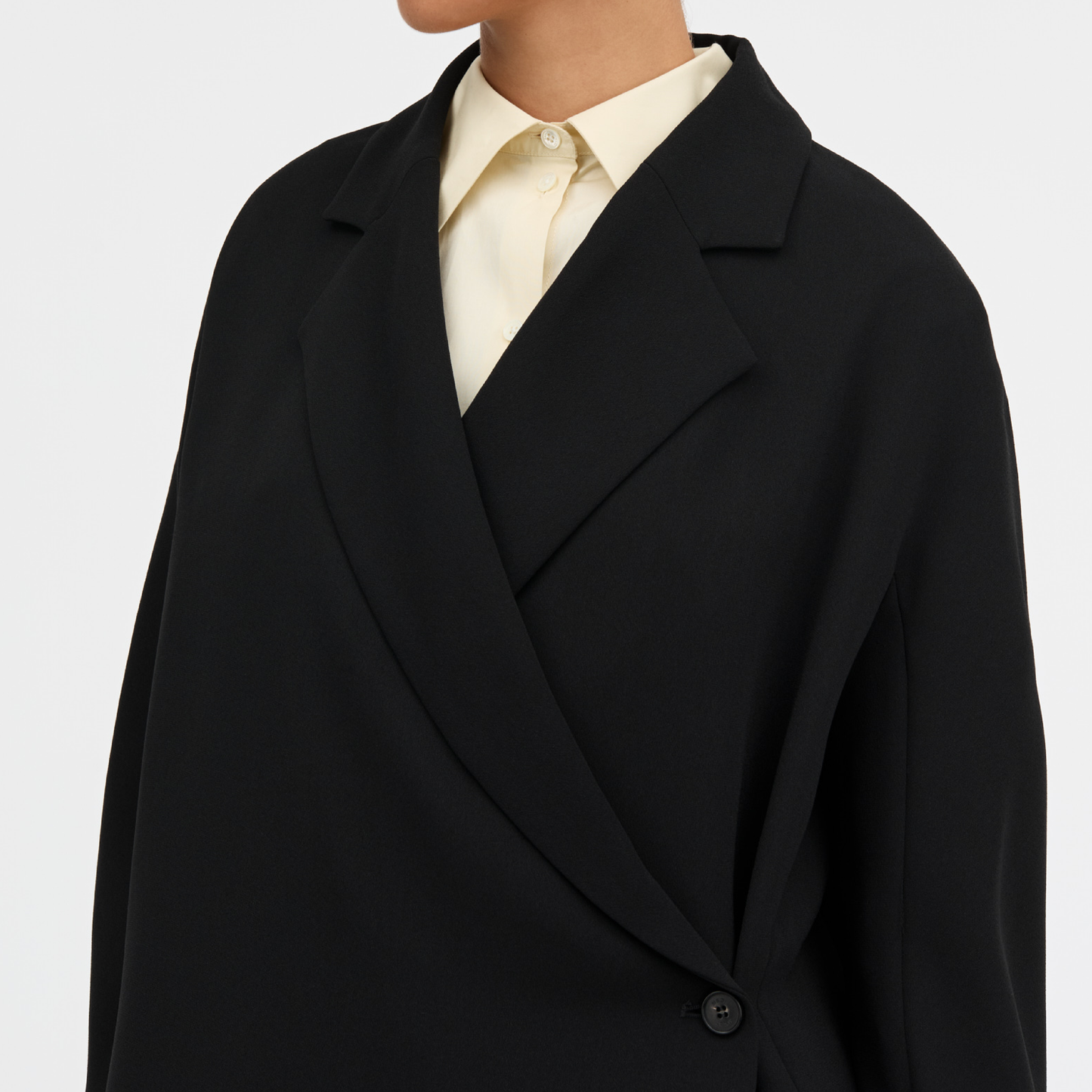 Josetta Crepe Georgette Blazer, Sort
