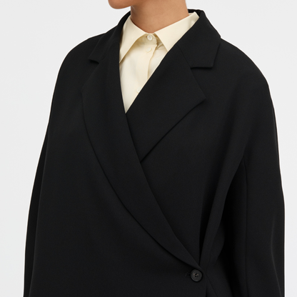 Josetta Crepe Georgette Blazer, Sort