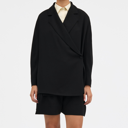 Josetta Crepe Georgette Blazer, Sort