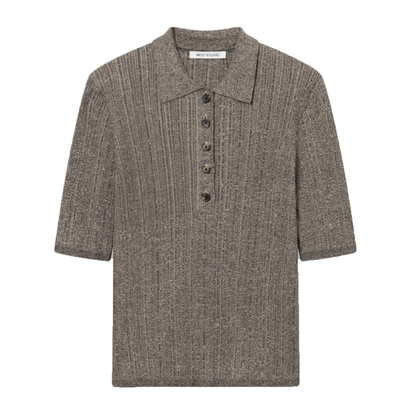 Kassandra Thin Rib Knit, Salt & Pepper