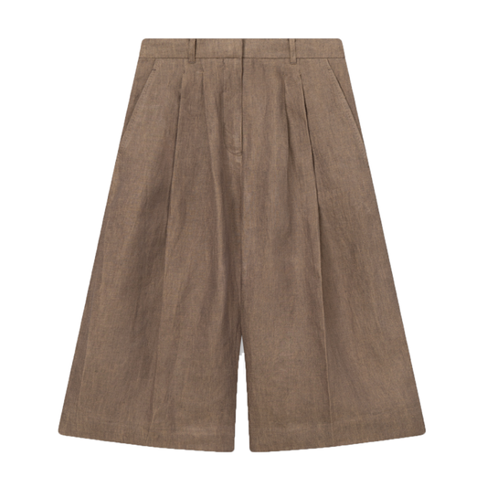 Pennie Linen Hemp Shorts, Wood