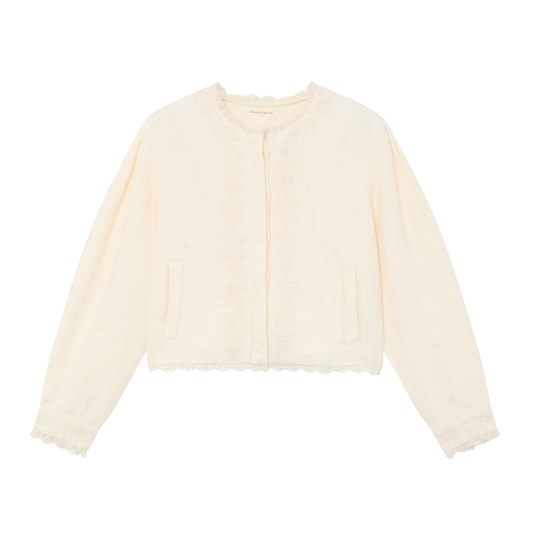 Otelo Linen Jacket, Ivory Whisper