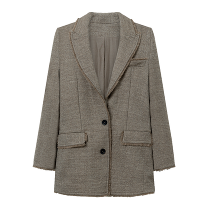 Josina Wool Twill Melange, Warm Grey