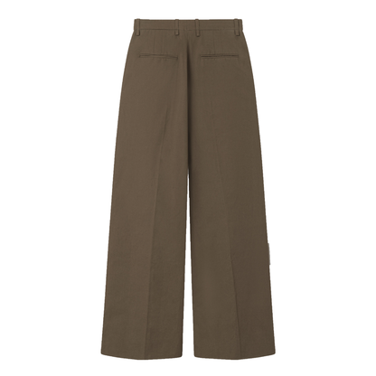 Pemma Half Panama Cotton Pants, Dark Brown 