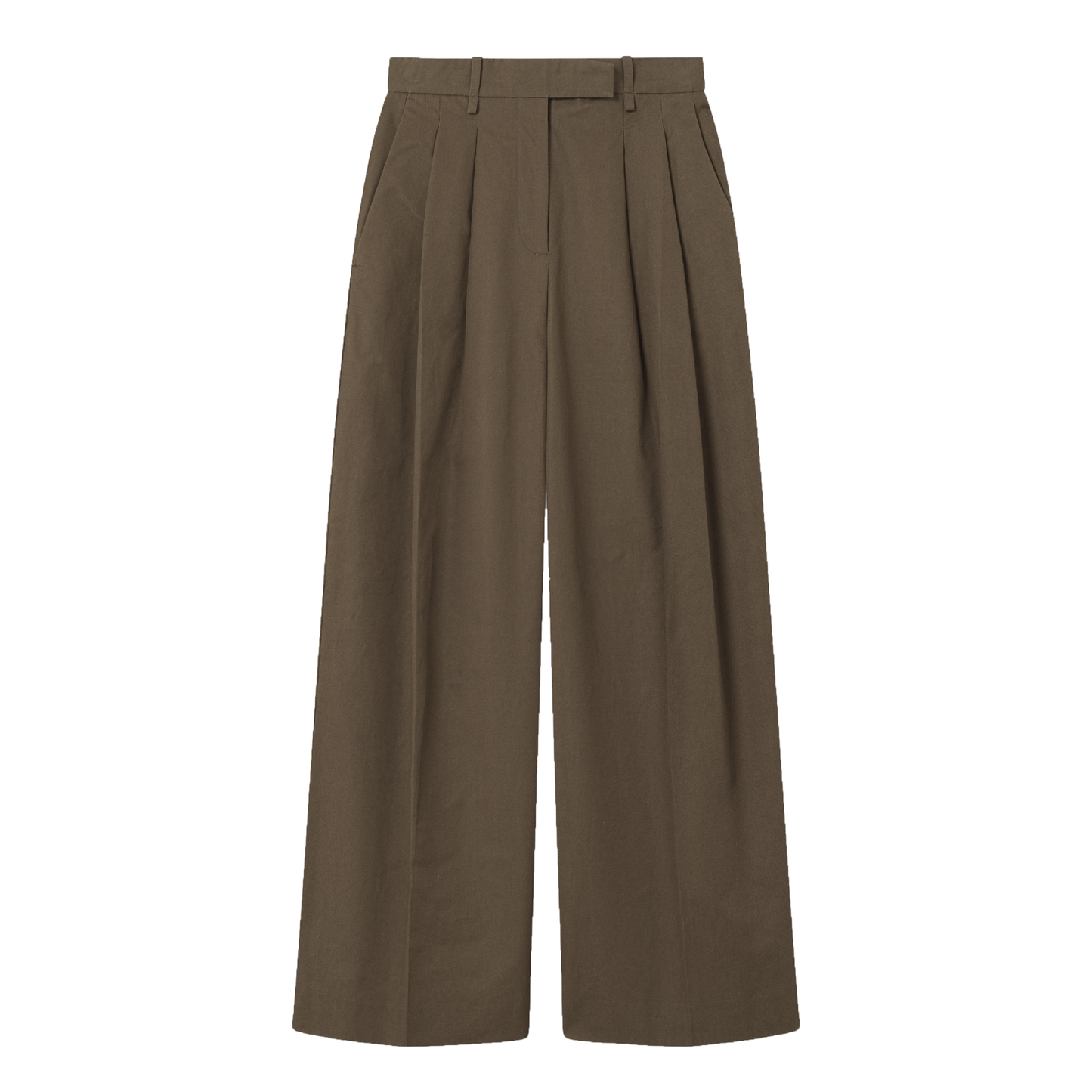 Pemma Half Panama Cotton Pants, Dark Brown 