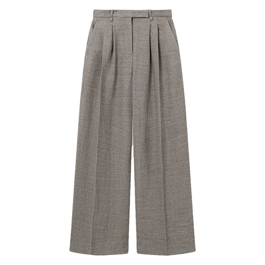 Pemma Twill Melange Bukser, Warm Grey