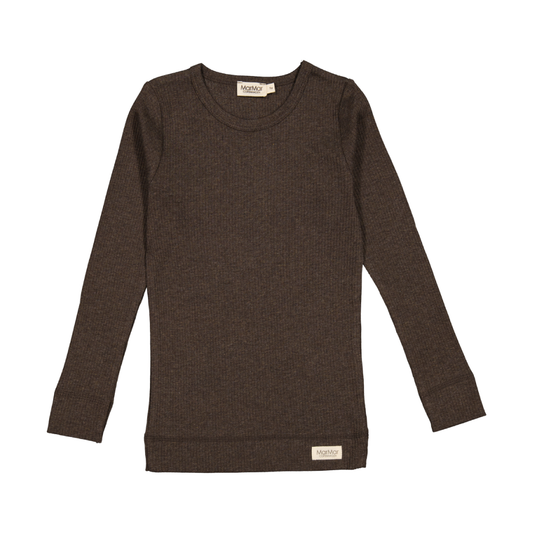 Langærmet Modal Bluse, Deep Choco Melange