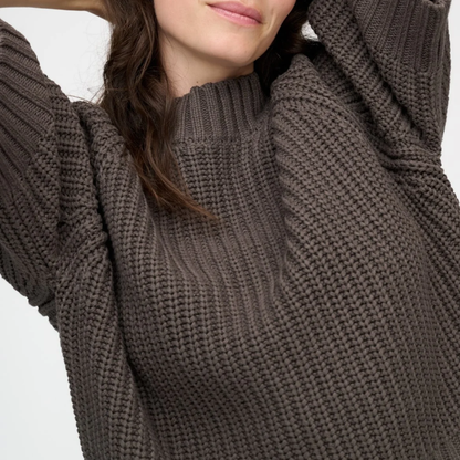 Change Rib Knit, Stone Brown