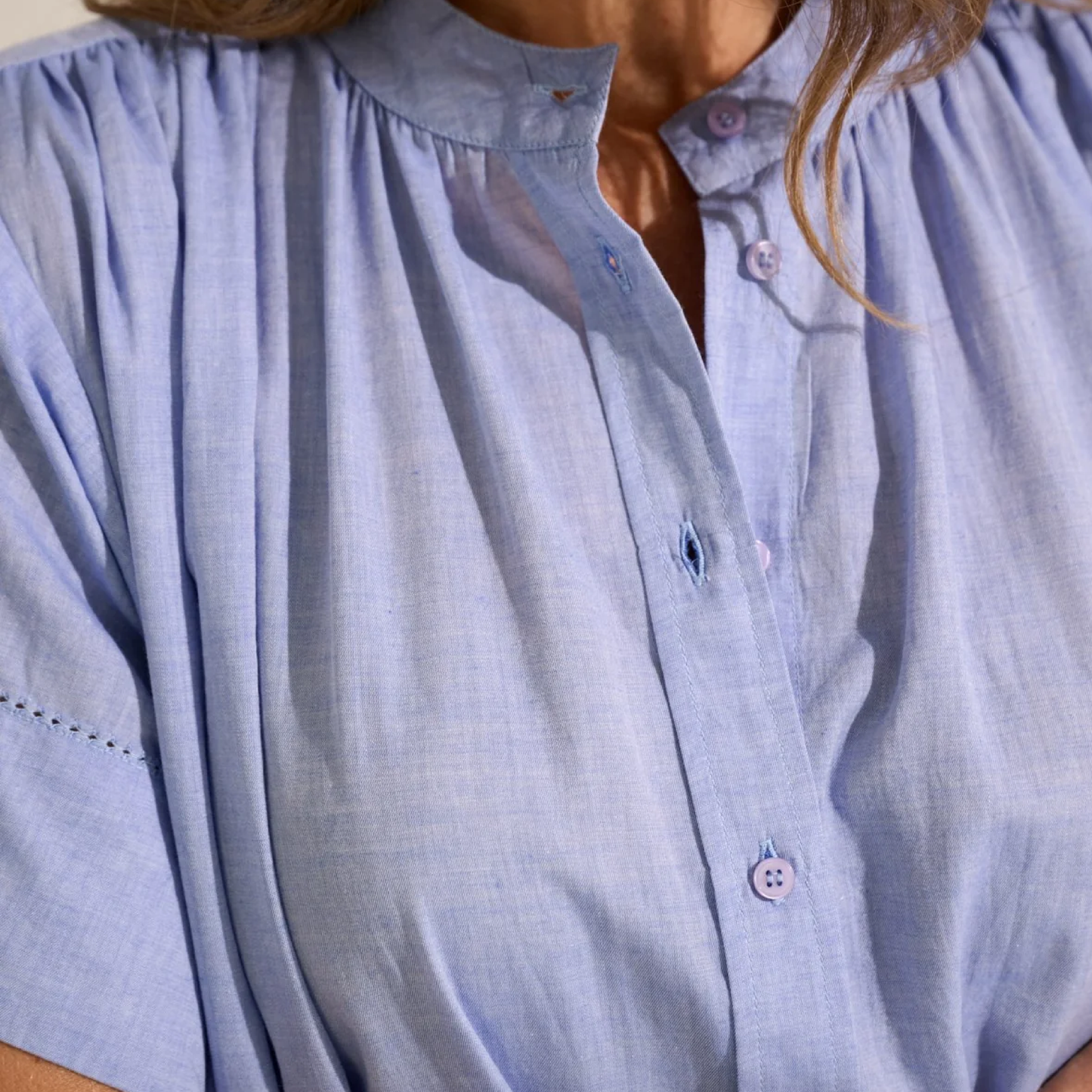 June Shirtdress Chambray, Light Blue