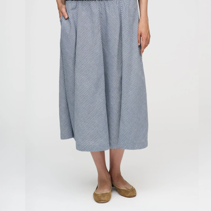 Pin Stripe Skirt, Sea Blue/White