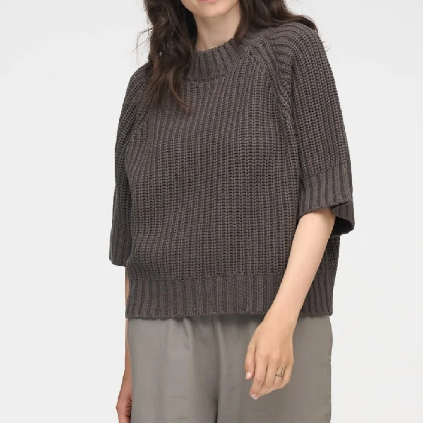 Change Rib Knit, Stone Brown