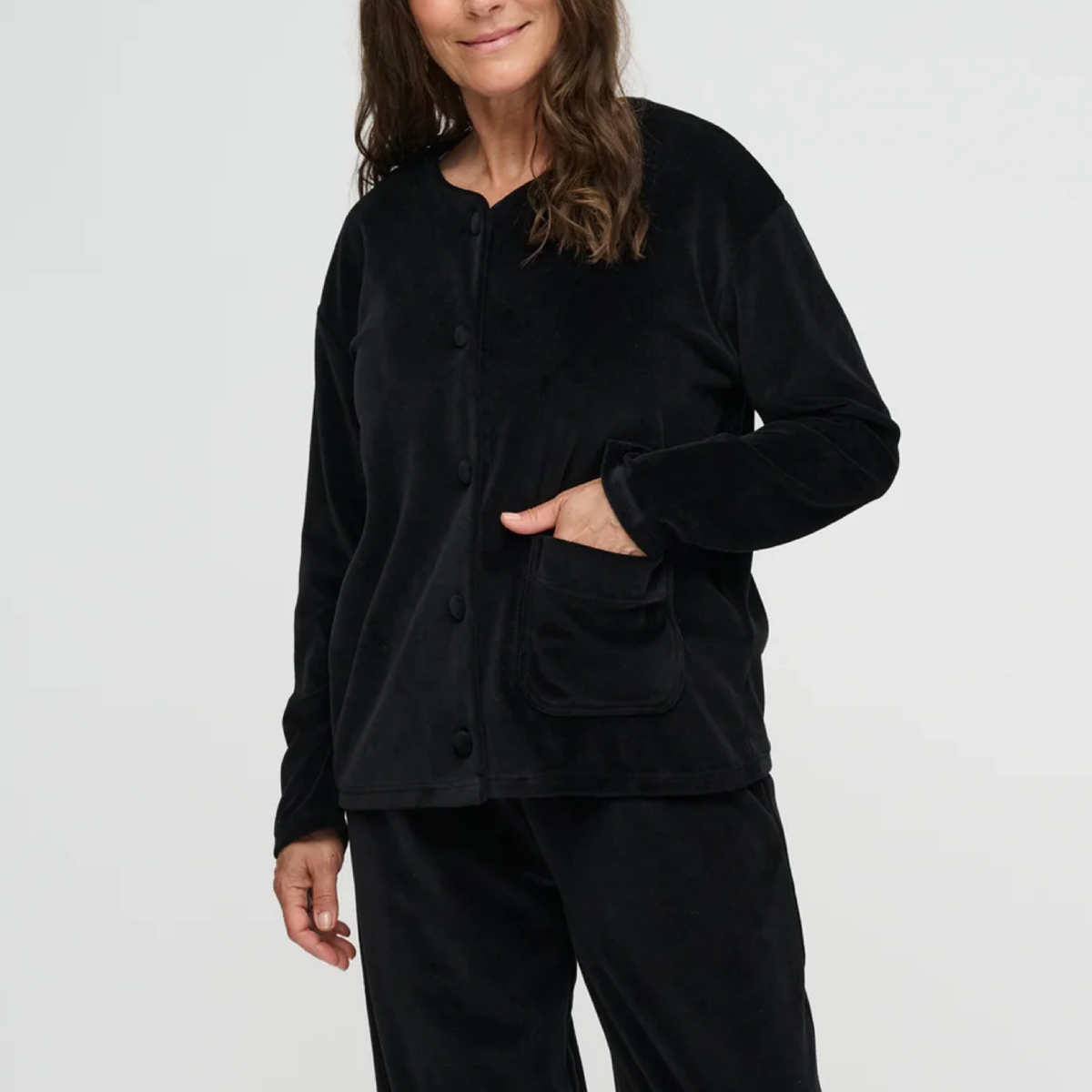 Harmony Shirt Velvet, Black