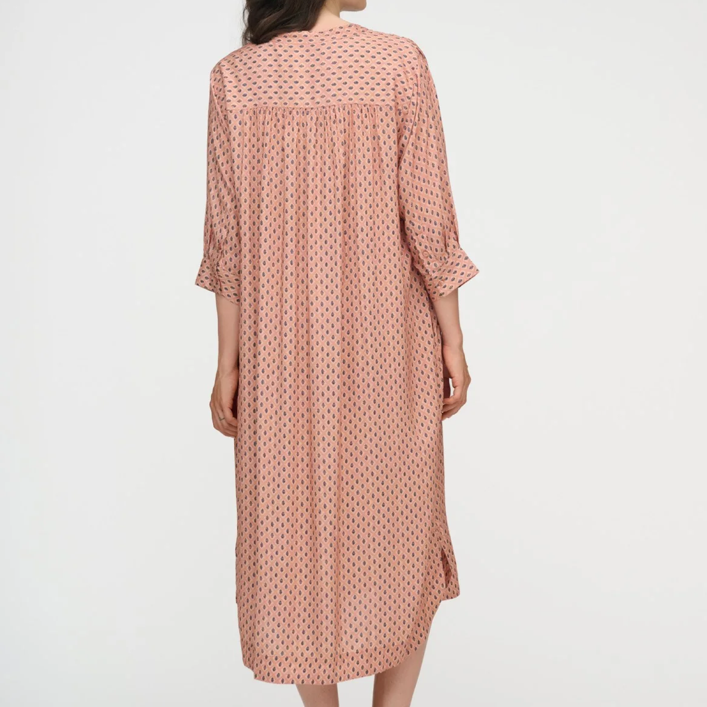 Laurella Flower Shirtdress, Peach/Blue