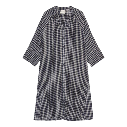 Lily Dress, Check Sand/Dark Navy