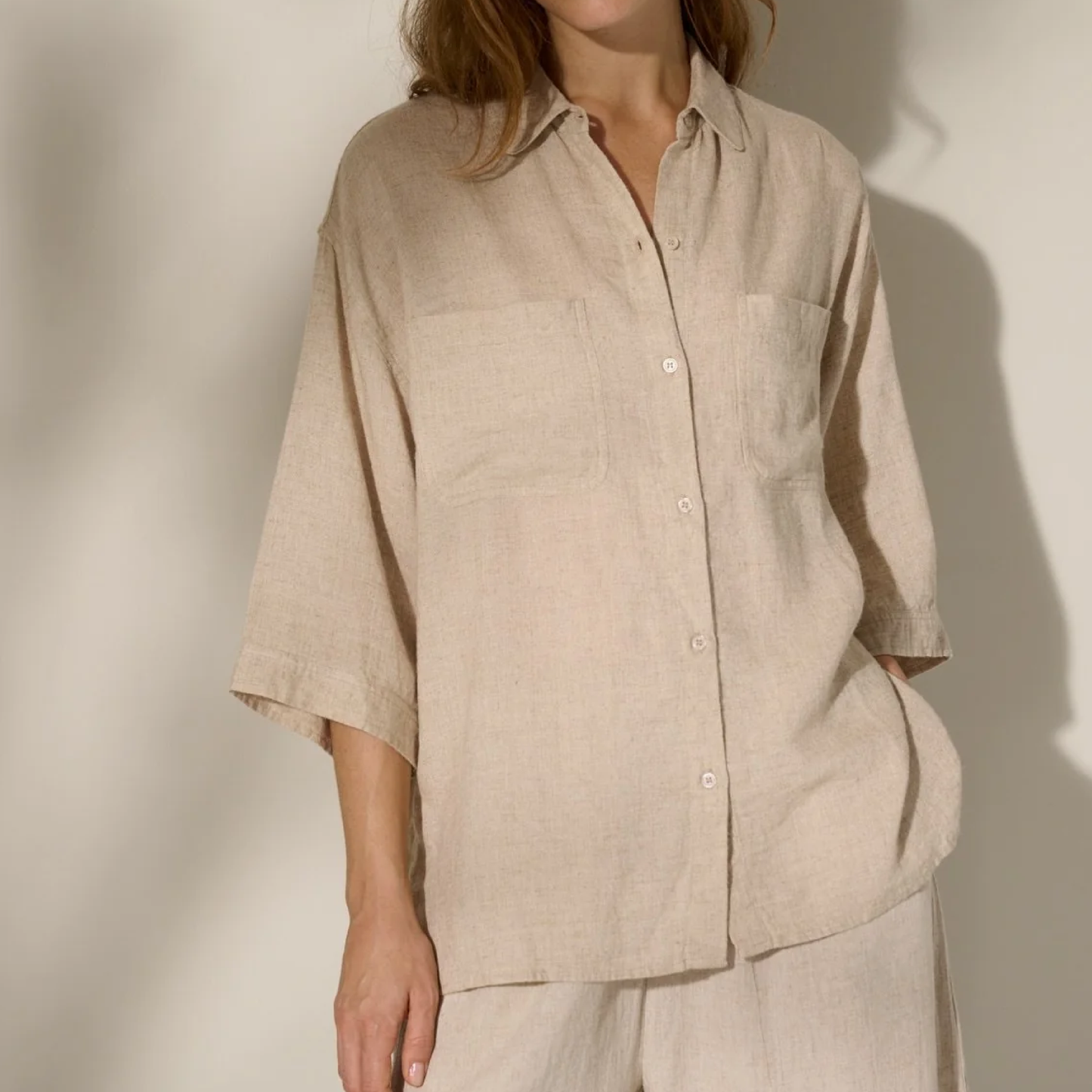Ellie Shirt Linen, Natural Linen