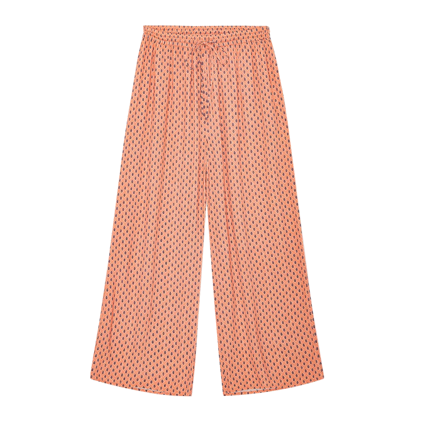 Sea Flower Pants, Peach/Blue