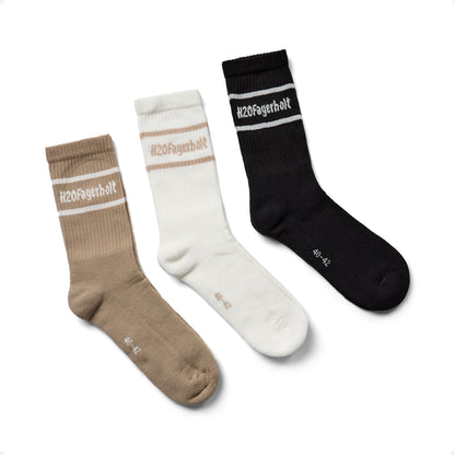 New Suck Socks, Black/White/Creamy Grey (3-Pak)