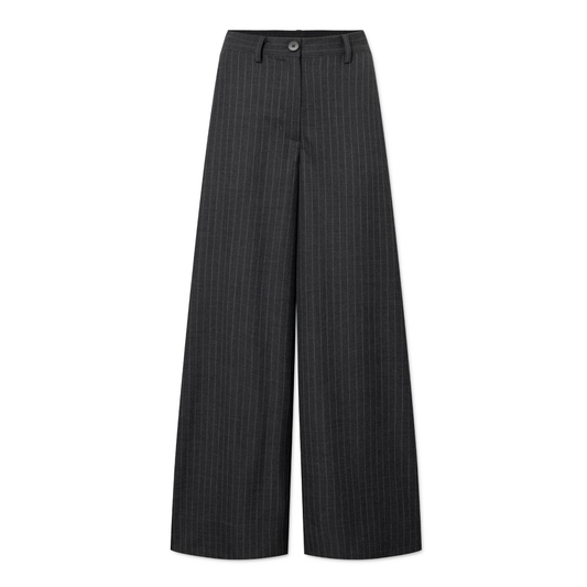 Papina Wool Bukser, Grey Pinstripe